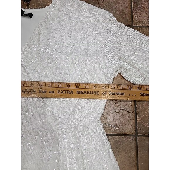 ELOQUII white Sequins Long sleeve dress Party - Picture 8 of 12